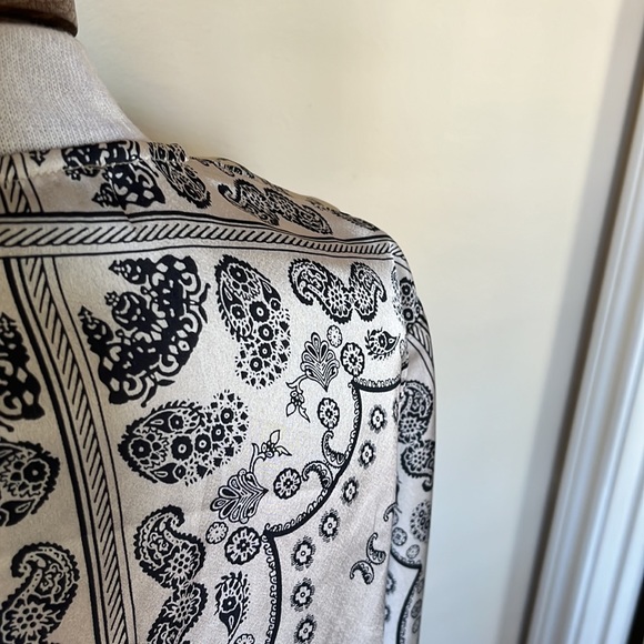 NWT Missguided Cream Silky Printed Kimono Sleeve Shift Dress 10 - Picture 6 of 9